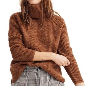 Madewell Mercer Turtleneck Sweater in Coziest Yarn Heather Cider XS